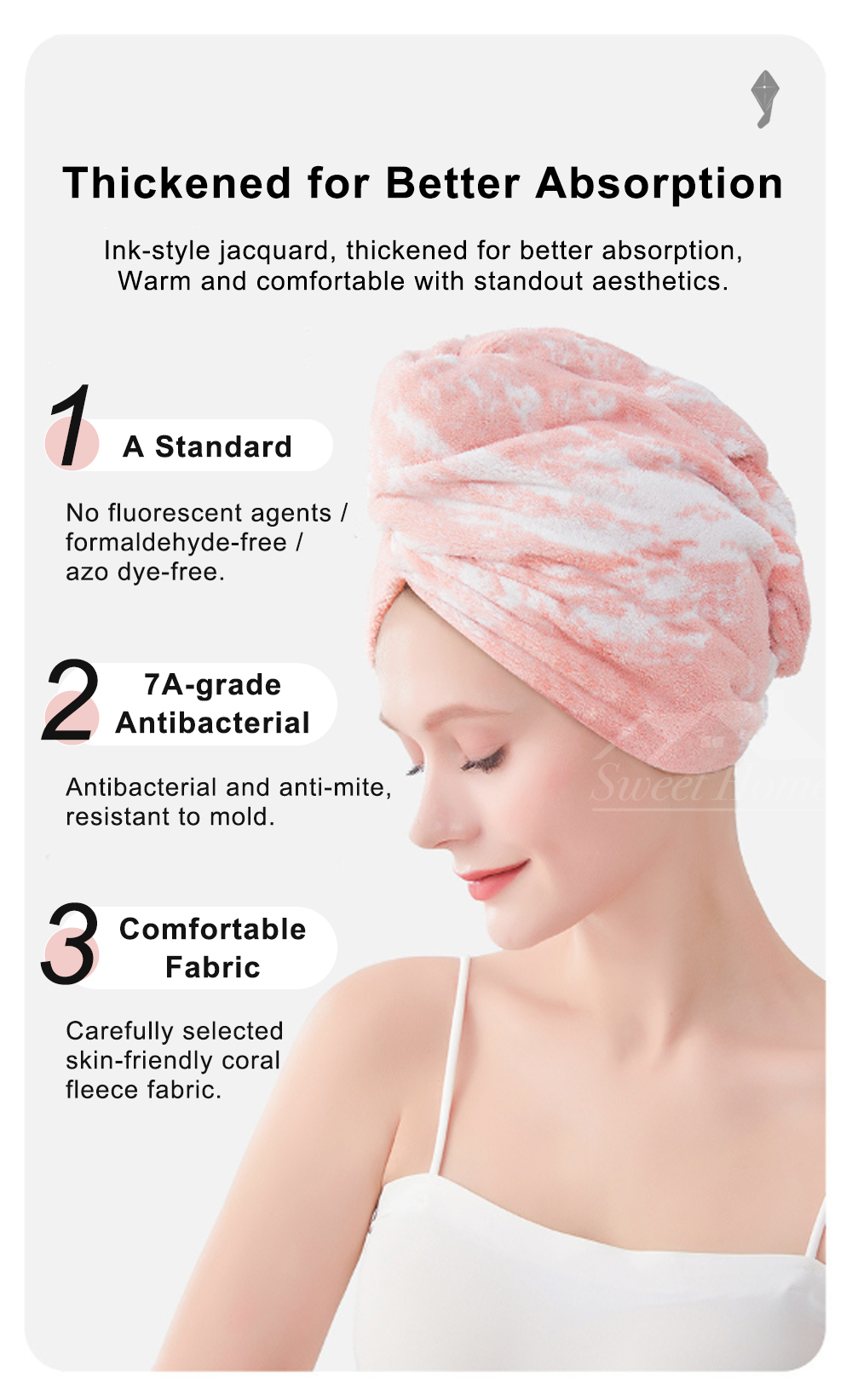 Ink Painting Jacquard Hair Drying Cap-2